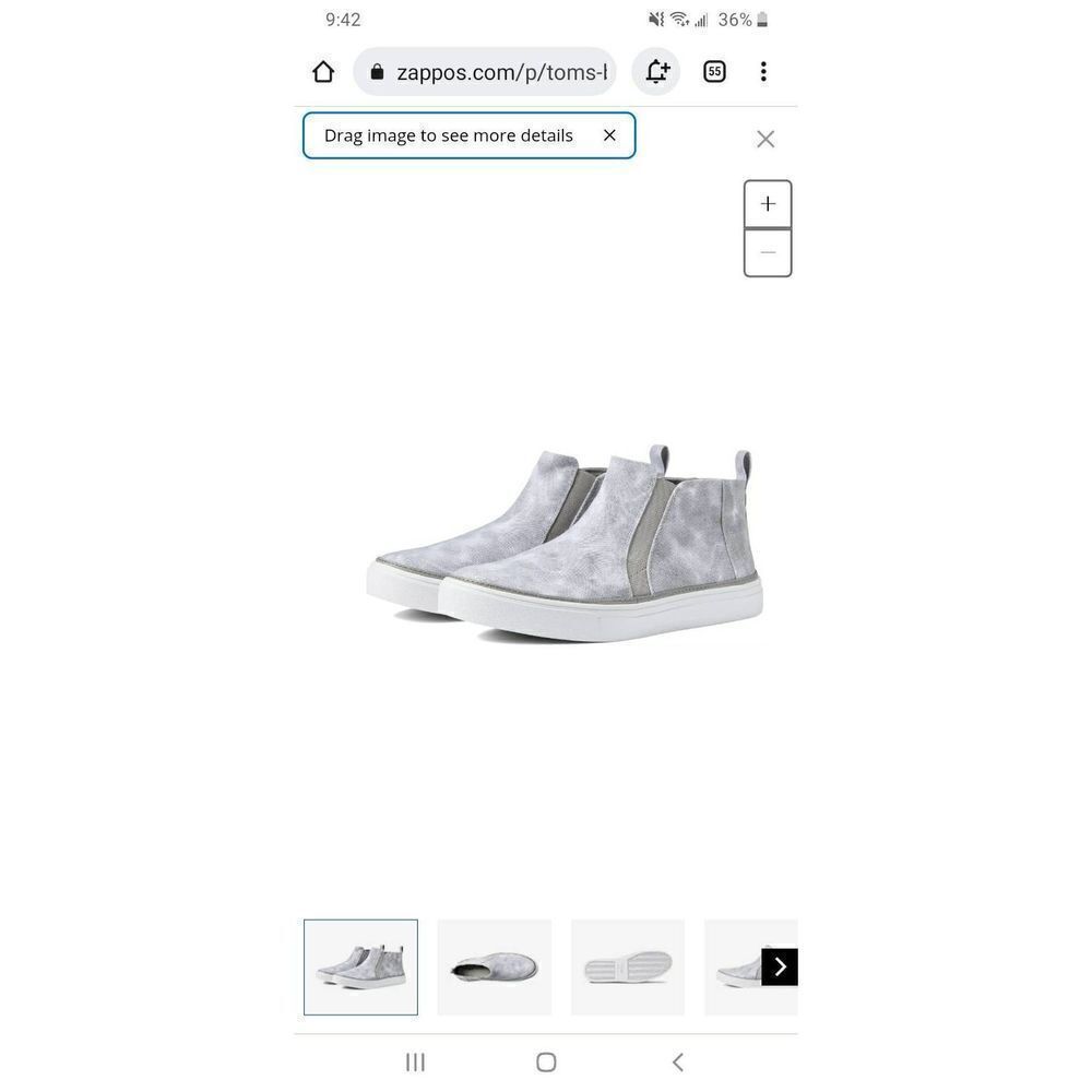 TOMS womens bryce sneaker, size 9 in cement